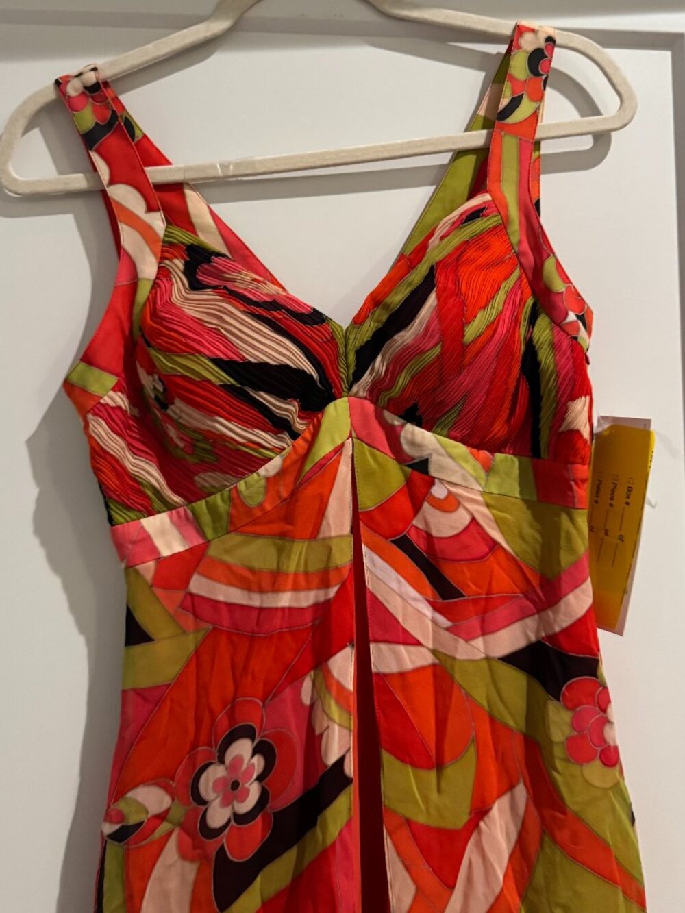 Sue Wong Dress Y2K Sexy #58 Cocktail SILK chiffon Evening Orange Beaded Hi Low - Picture 2 of 14